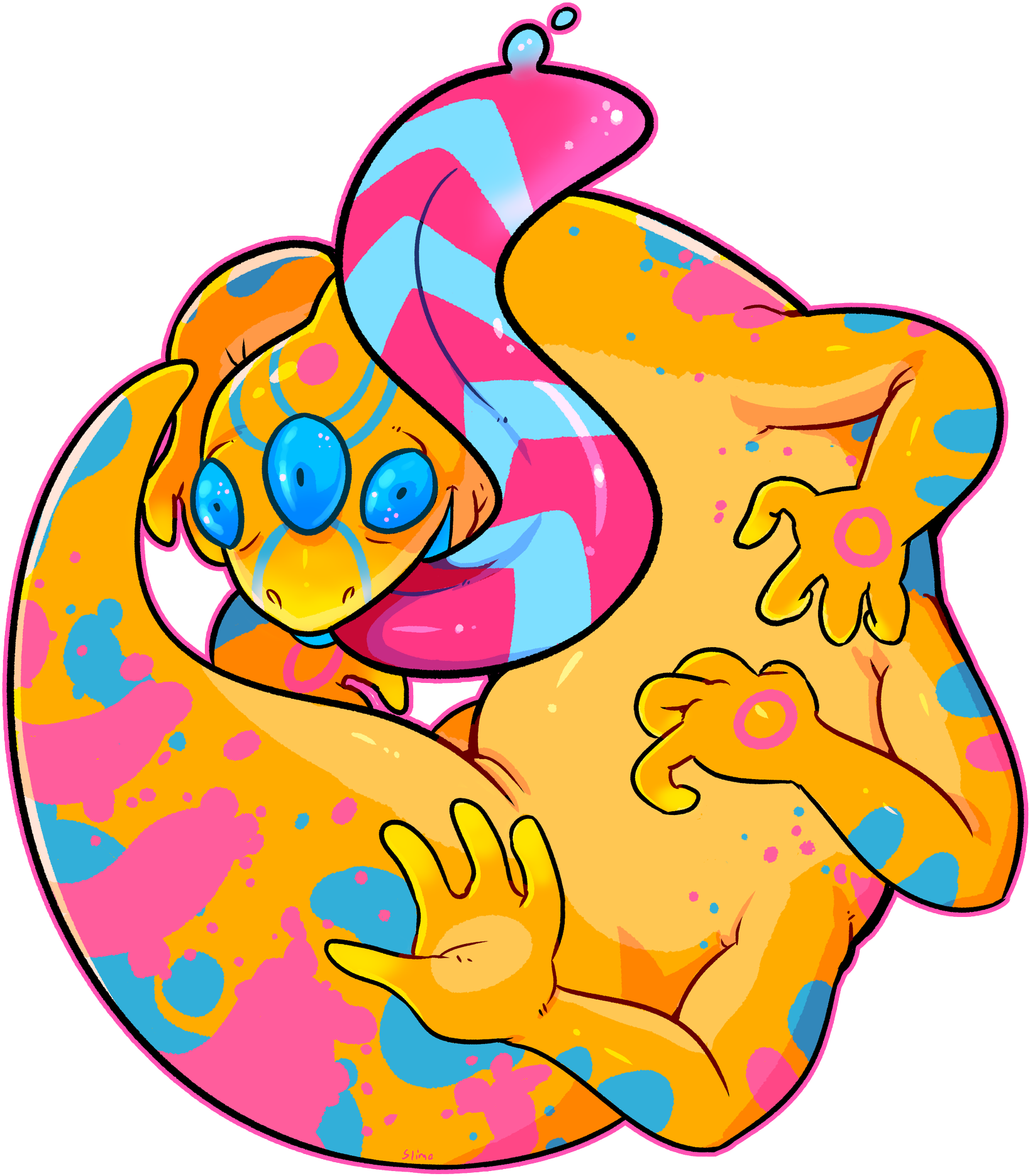 Jawbreaker Gecko & Sweetfish Stickers Clipart (1685x2048), Png Download