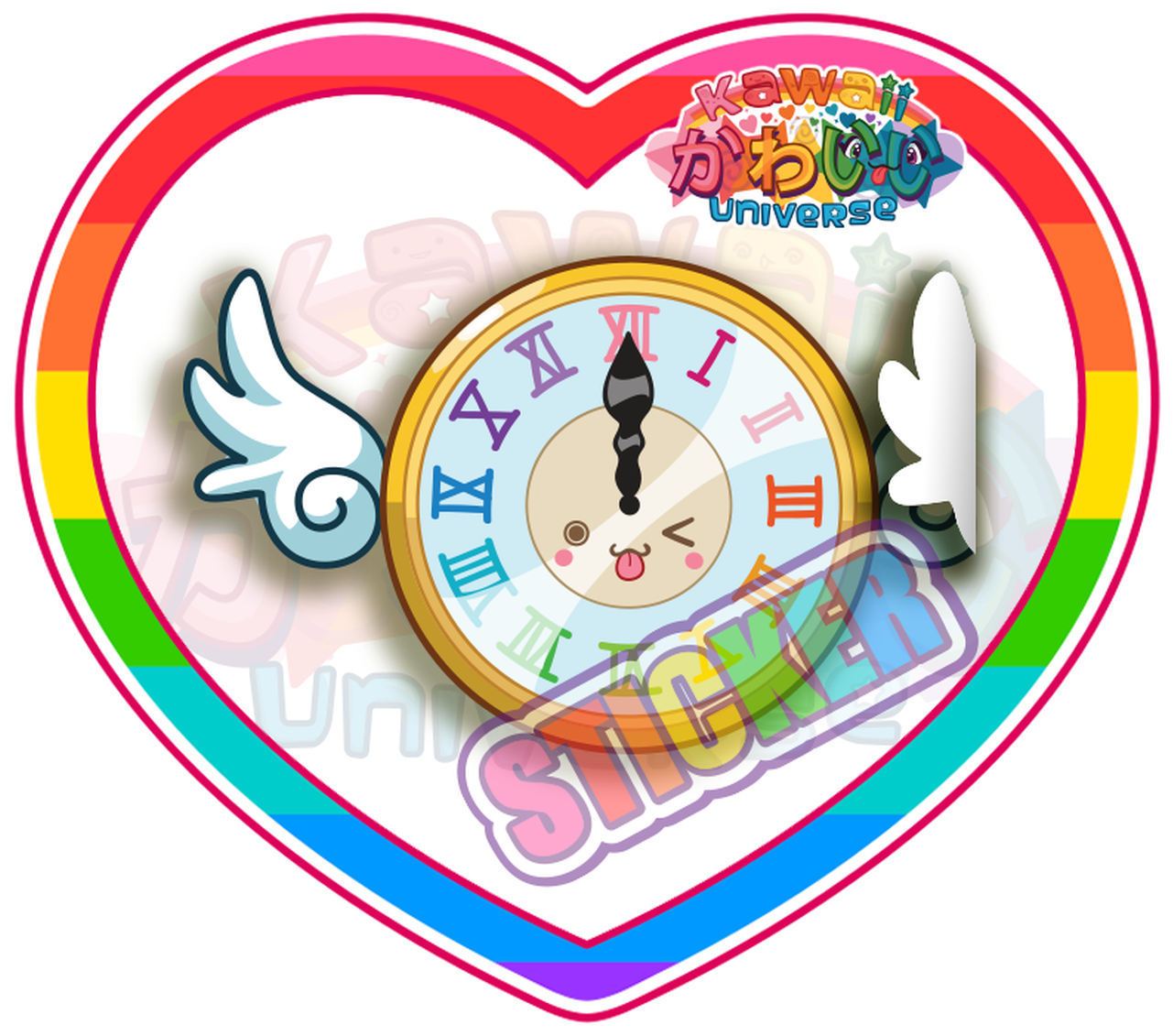 Cute Time Fly Clock I Sticker Clipart (1292x1292), Png Download