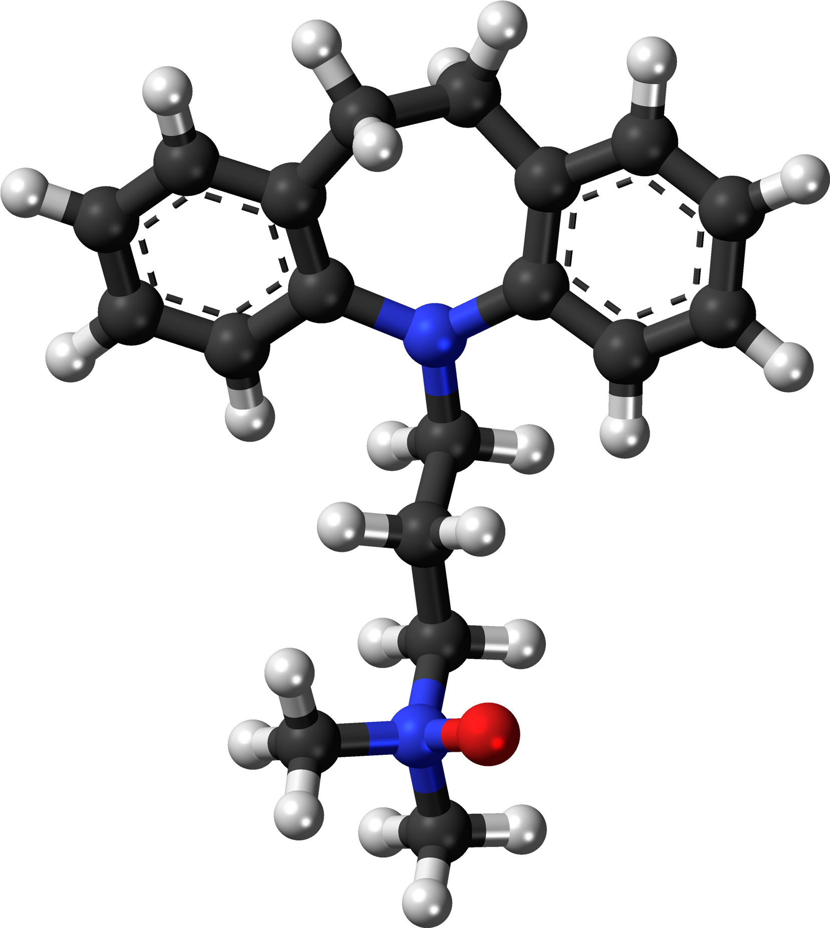 Imipraminoxide 3d Balls - Carbazole 3d Clipart (1803x2000), Png Download