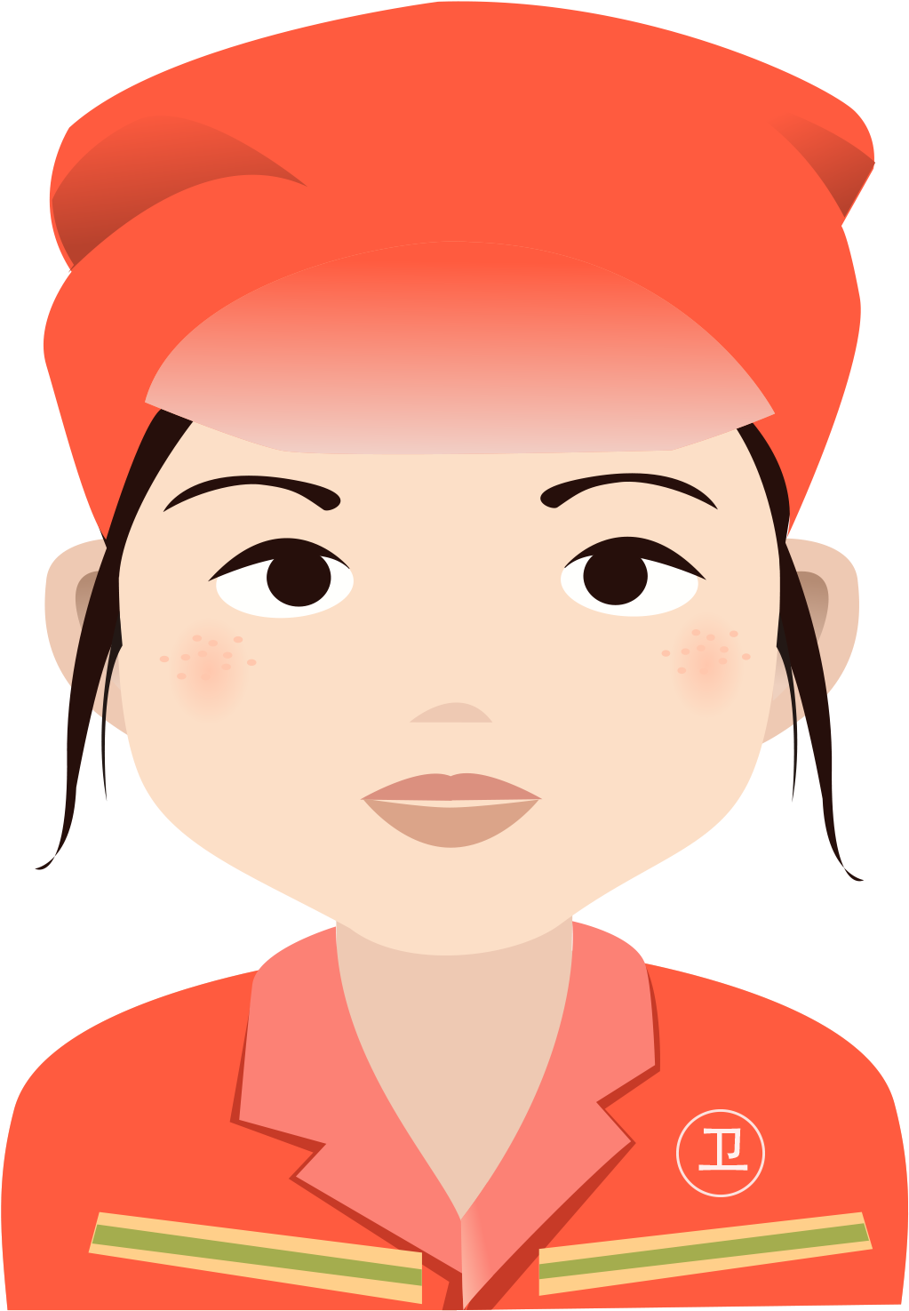 Flat Wind Portrait Character Avatar Png And Psd - Cartoon Clipart (2000x2000), Png Download