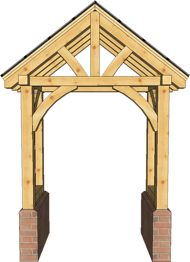 Softwood Porch On Brick Front - Arch Clipart (674x911), Png Download