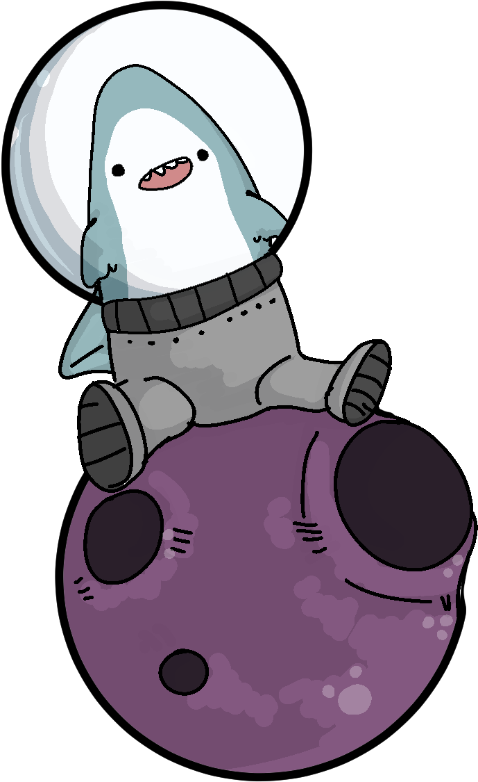 Barely Awful Shark Planet - Cartoon Clipart (1200x1200), Png Download