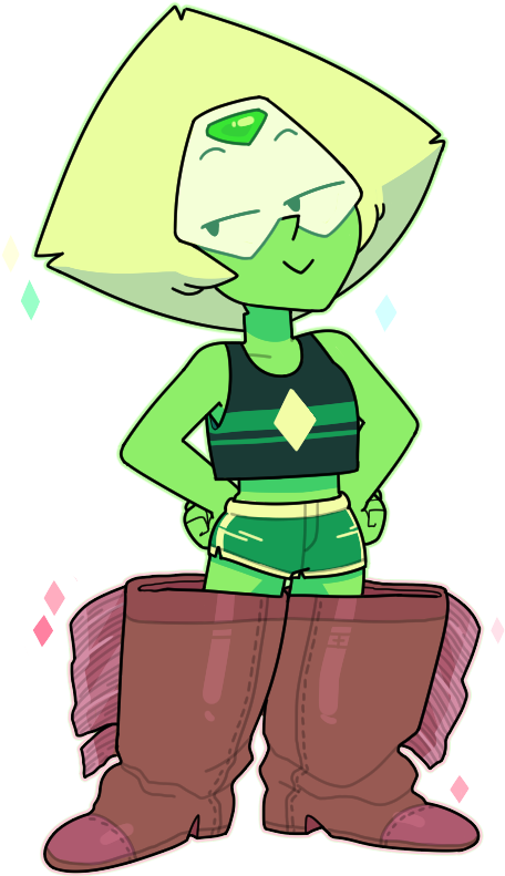 Green Clothing Fictional Character Cartoon Clip Art - Steven Universe Peridot Look - Png Download (600x800), Png Download