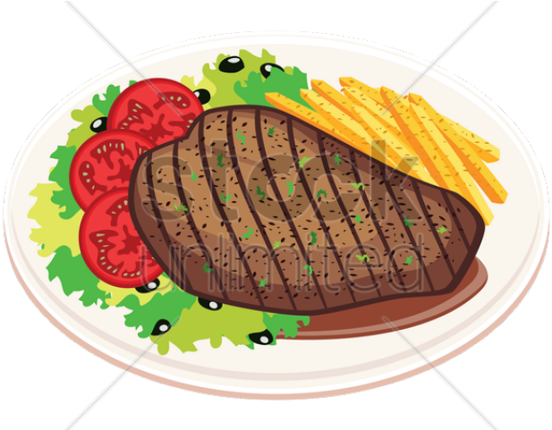Roast Clipart Meal - Clip Art Steak - Png Download (640x480), Png Download