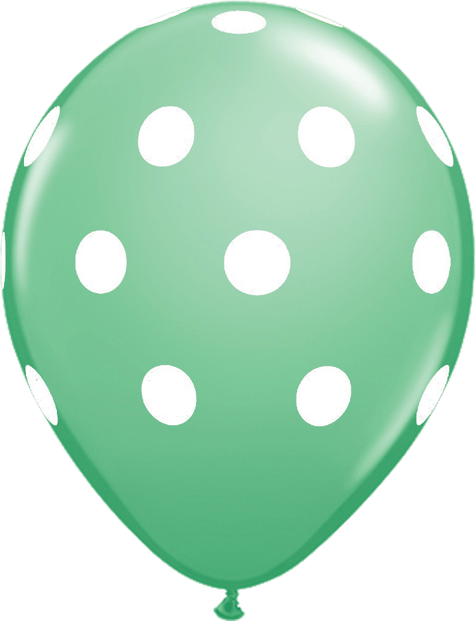 11" Mint Polka Dot Balloon - Pink Polka Dot Balloons Clipart (1140x972), Png Download