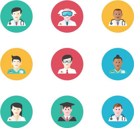 School And Medicine - Profiles Circle Icon Clipart (600x564), Png Download