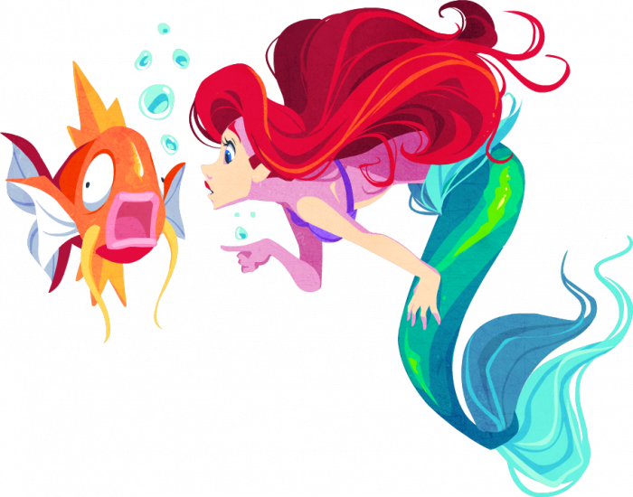 Ariel And Magikarp Clipart (700x550), Png Download