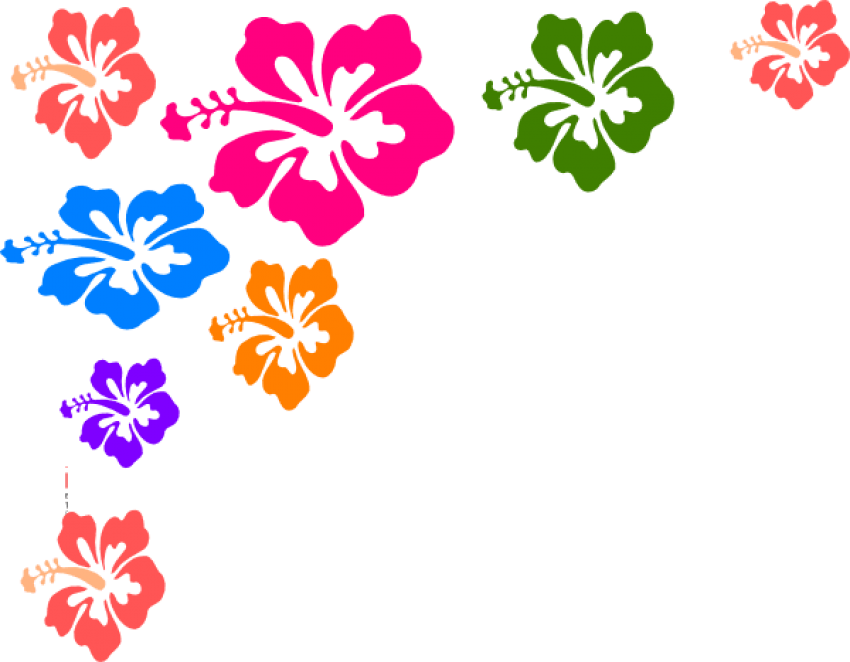 Free Png Colorful Floral Corner Borders Png Png Image - Hawaii Flower Border Clipart (850x662), Png Download