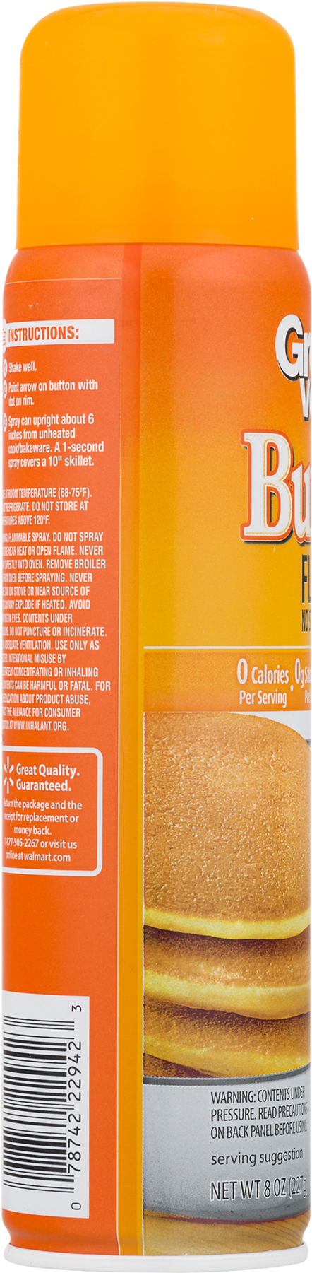 Great Value Butter Cooking Spray, 8 Ounces - Leather Clipart (1800x1800), Png Download