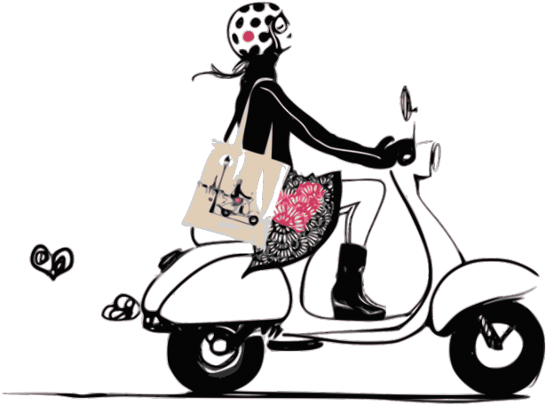 Scooter Clipart Vespa - Dessin Humour Scooter - Png Download (640x480), Png Download