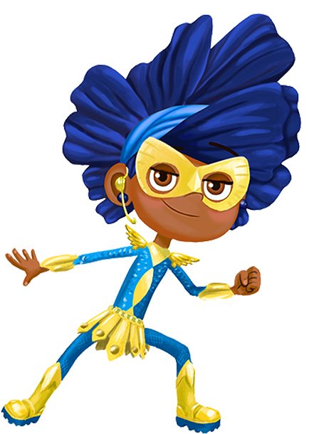 Alex's Feisty, Super Smart Best Friend Who's Fast Thinking - Cartoon Clipart (517x609), Png Download