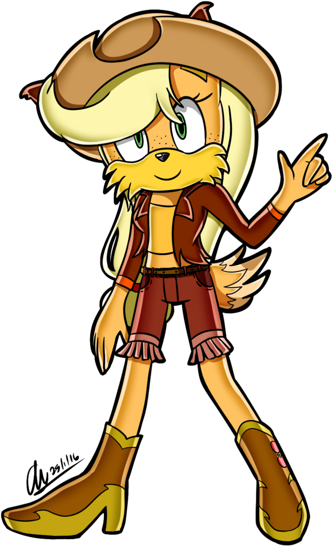 Anthro Applejack Artist Mysteryponyfan Coyote Artistmysteryponyfan - Applejack Sonic Style Clipart (1024x1200), Png Download