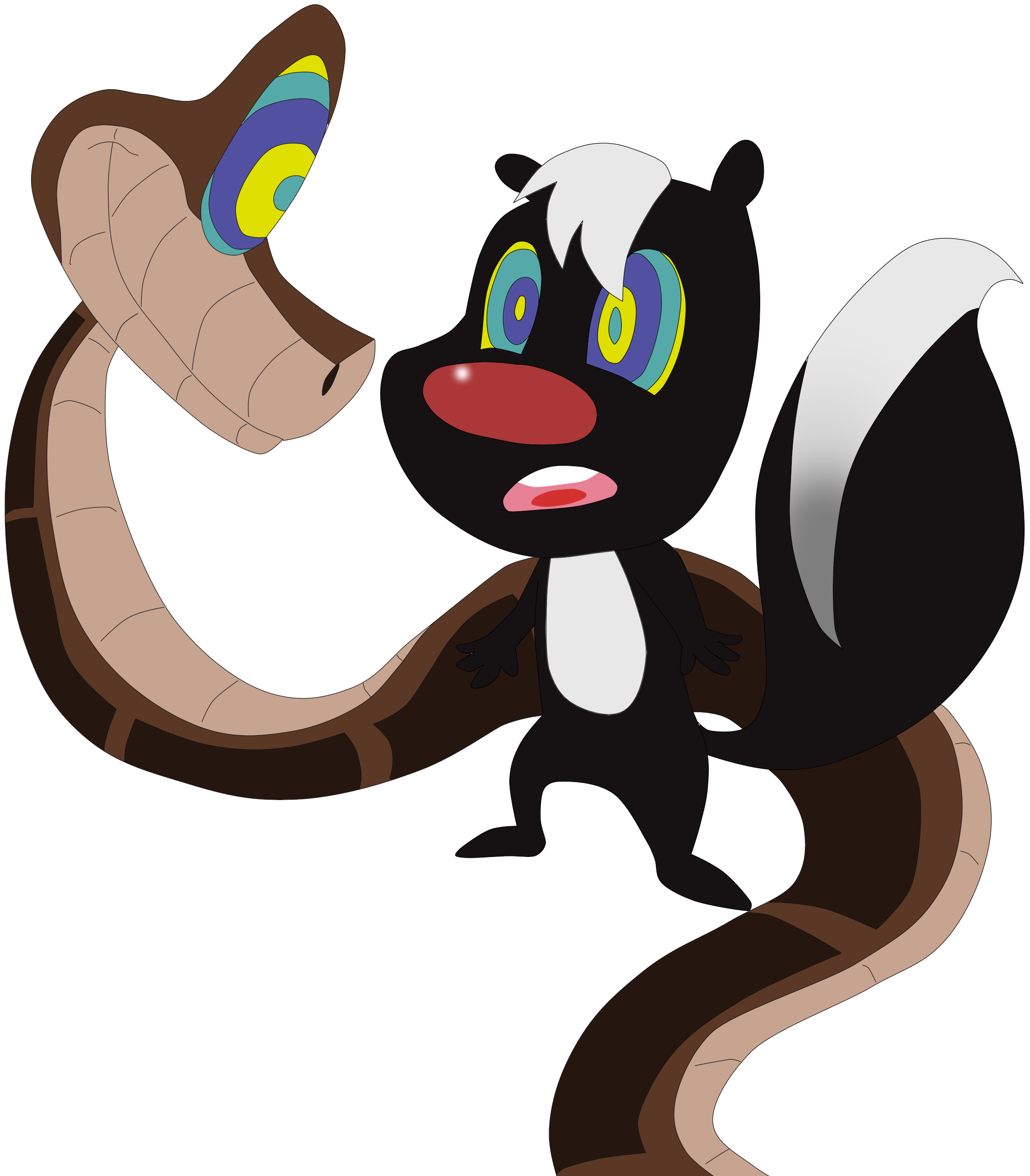 Skunk Clipart - Cartoon - Png Download (2448x2664), Png Download