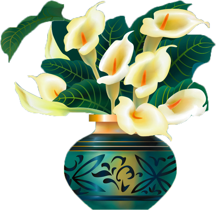 1024 X 737 6 - Flower In Vase Illustration Png Clipart (1024x737), Png Download