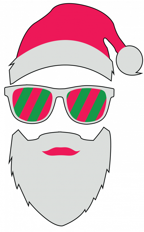 Santa Glasses Pocket Size Clipart (496x801), Png Download