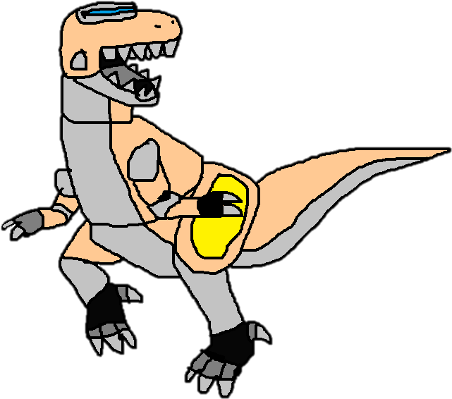 Apricot Tyrannosaurus Rex Zord - Cartoon Clipart (659x597), Png Download