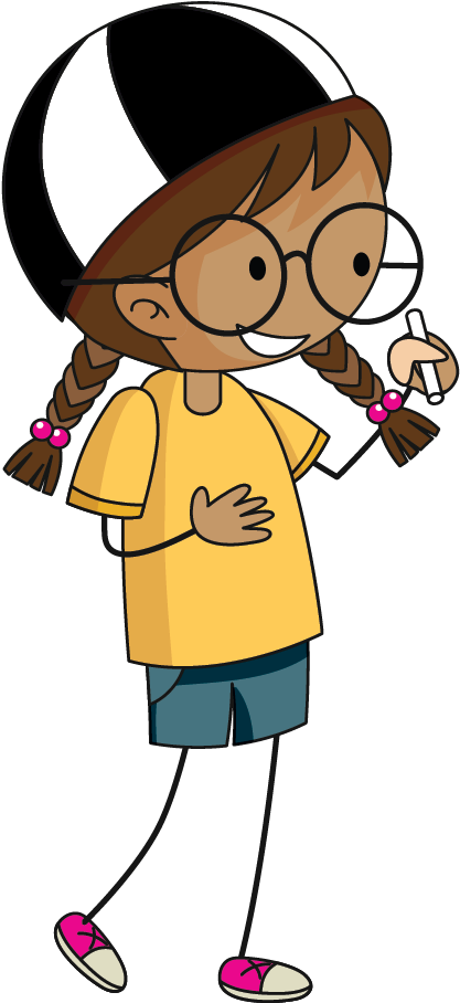 Girlwithchalk-13 - Cartoon Clipart (640x1279), Png Download