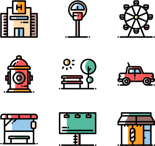 City Elements Clipart (600x564), Png Download