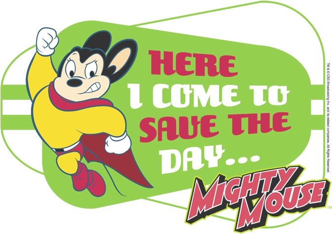 Mighty Mouse Here I Come Youth T Shirt - Cartoon Clipart (673x473), Png Download