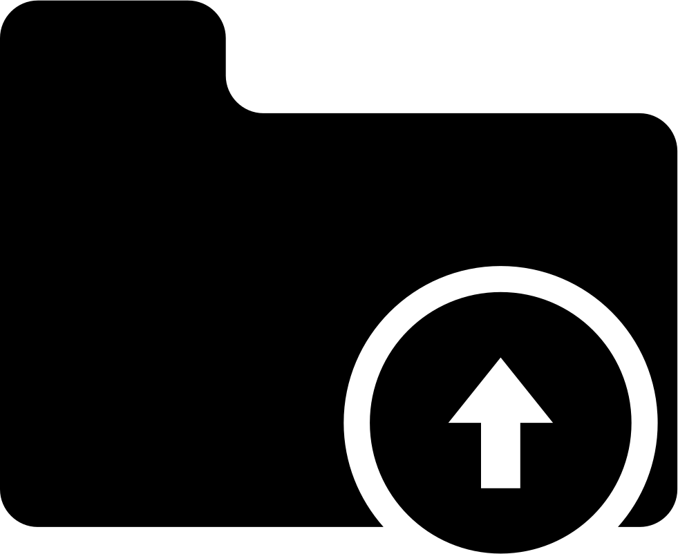 Folder Silhouette With Arrow Pointing Up Comments Clipart (981x802), Png Download