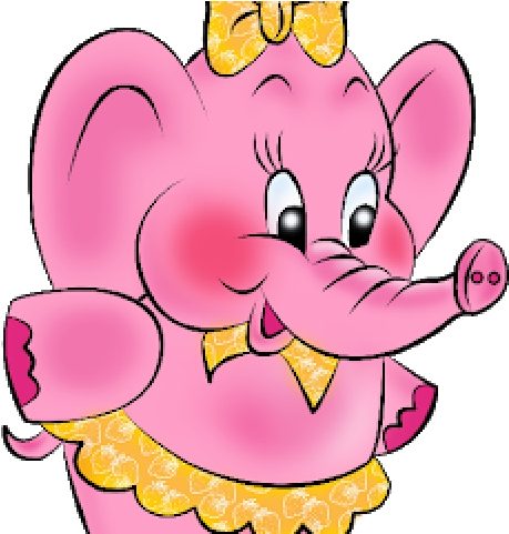 Cartoon Elephant In A Dress Clipart (640x480), Png Download