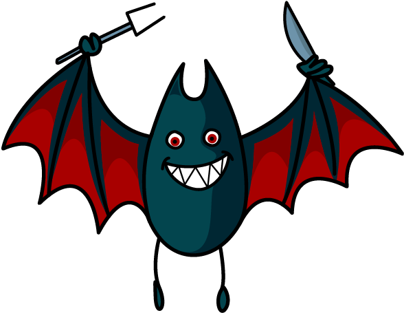 Bat Sticker - Cartoon Clipart (618x618), Png Download