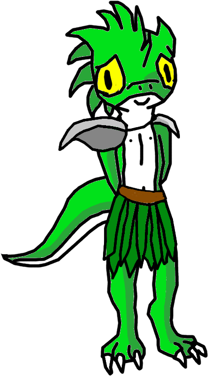 Clawfoot The Mute Lizardman Adventurer - Cartoon Clipart (588x790), Png Download