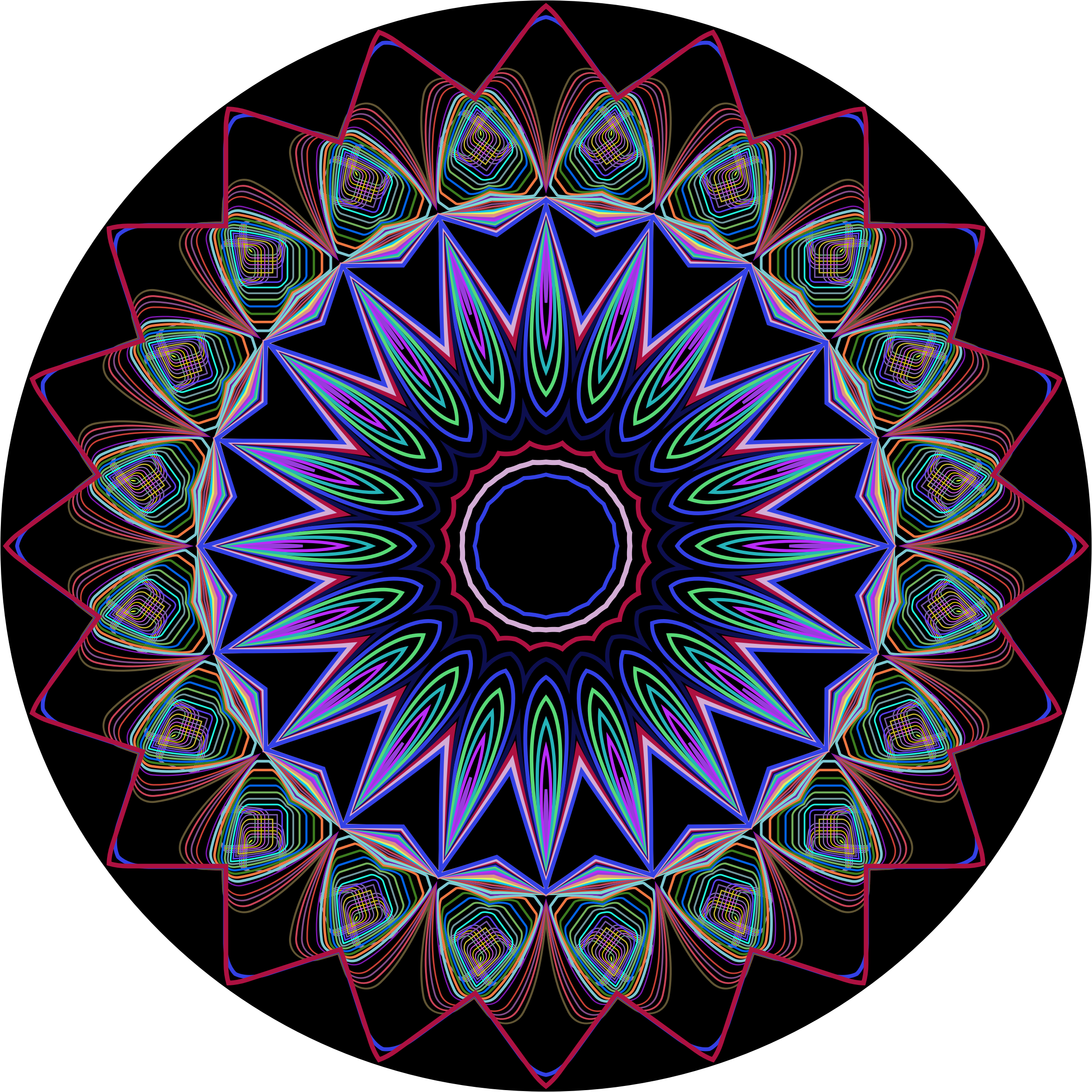 This Free Icons Png Design Of Prismatic Mandala Line Clipart (2346x2346), Png Download