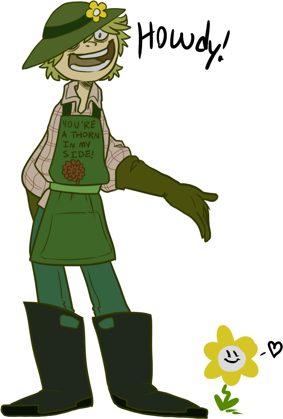 “ So I Created A Human Flowey For That One Au - Cartoon Clipart (1000x1500), Png Download