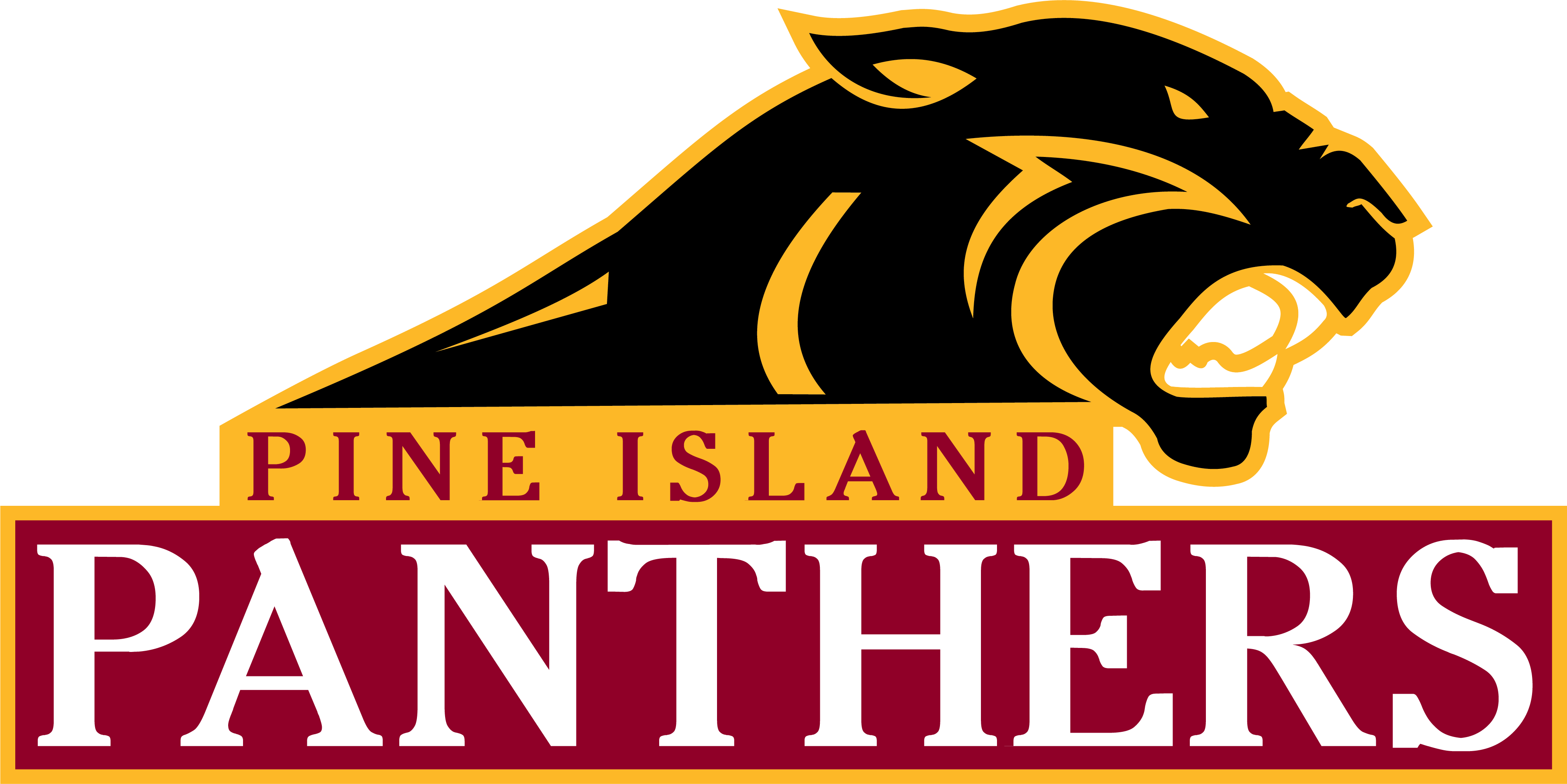 Pine Island Panthers - Panther Clipart (3901x1953), Png Download