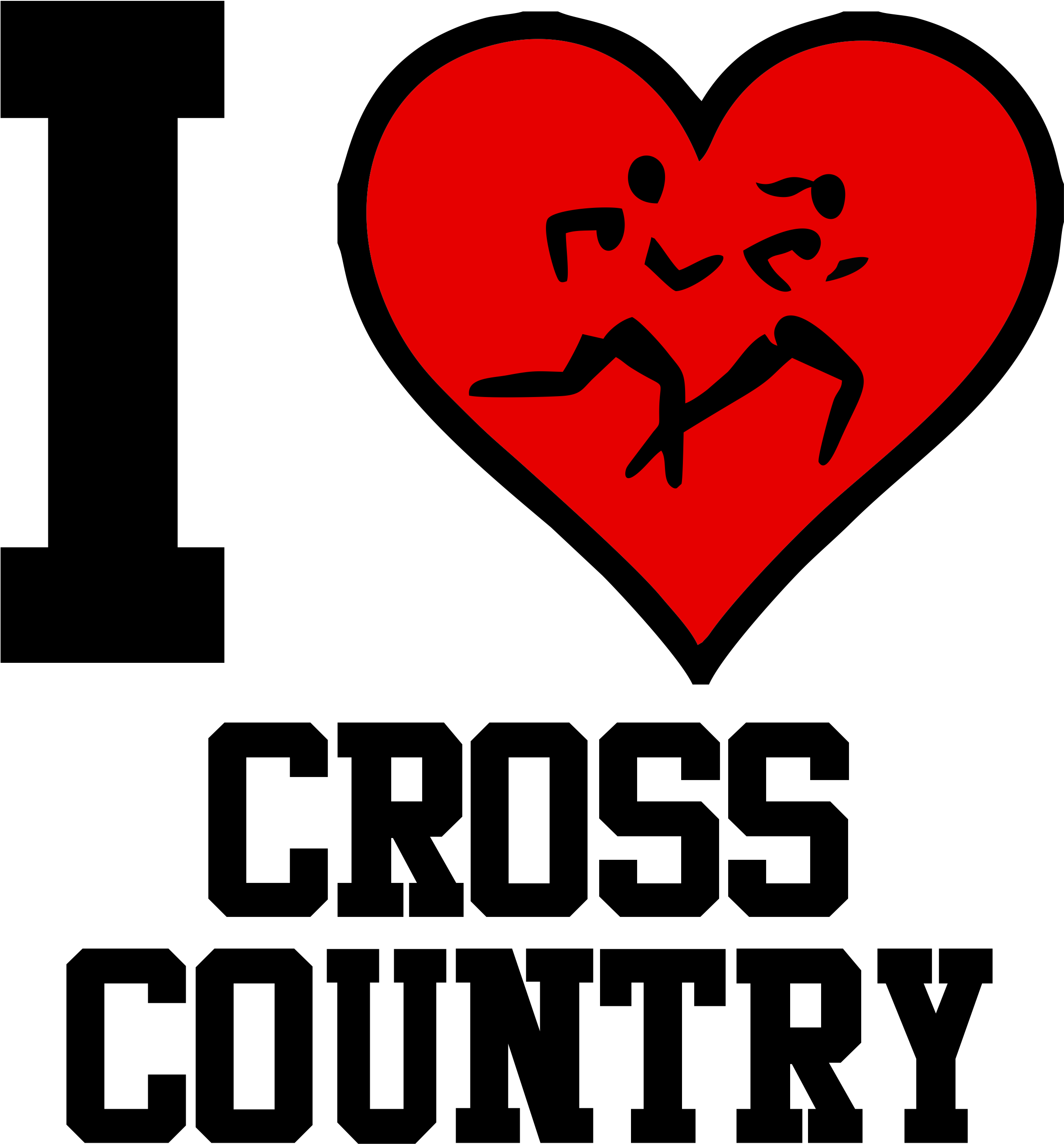 I Love Cross Country T-shirt - Cross Country Clipart (2452x2624), Png Download