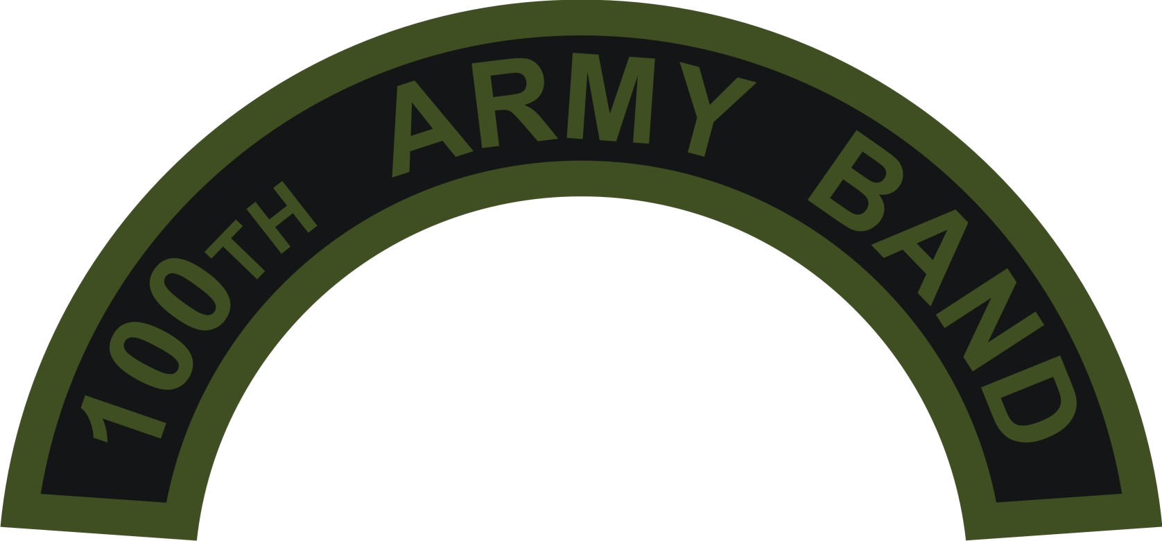 Us Army Reserve 100th Army Band Tab - Circle Clipart (1676x780), Png Download