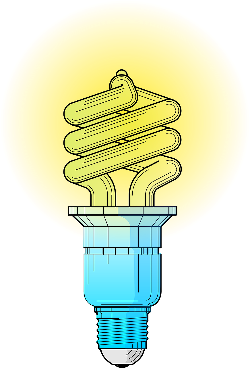Compact Fluorescent Lamp - Fluorescent Light Bulb Cartoon Clipart (871x1280), Png Download