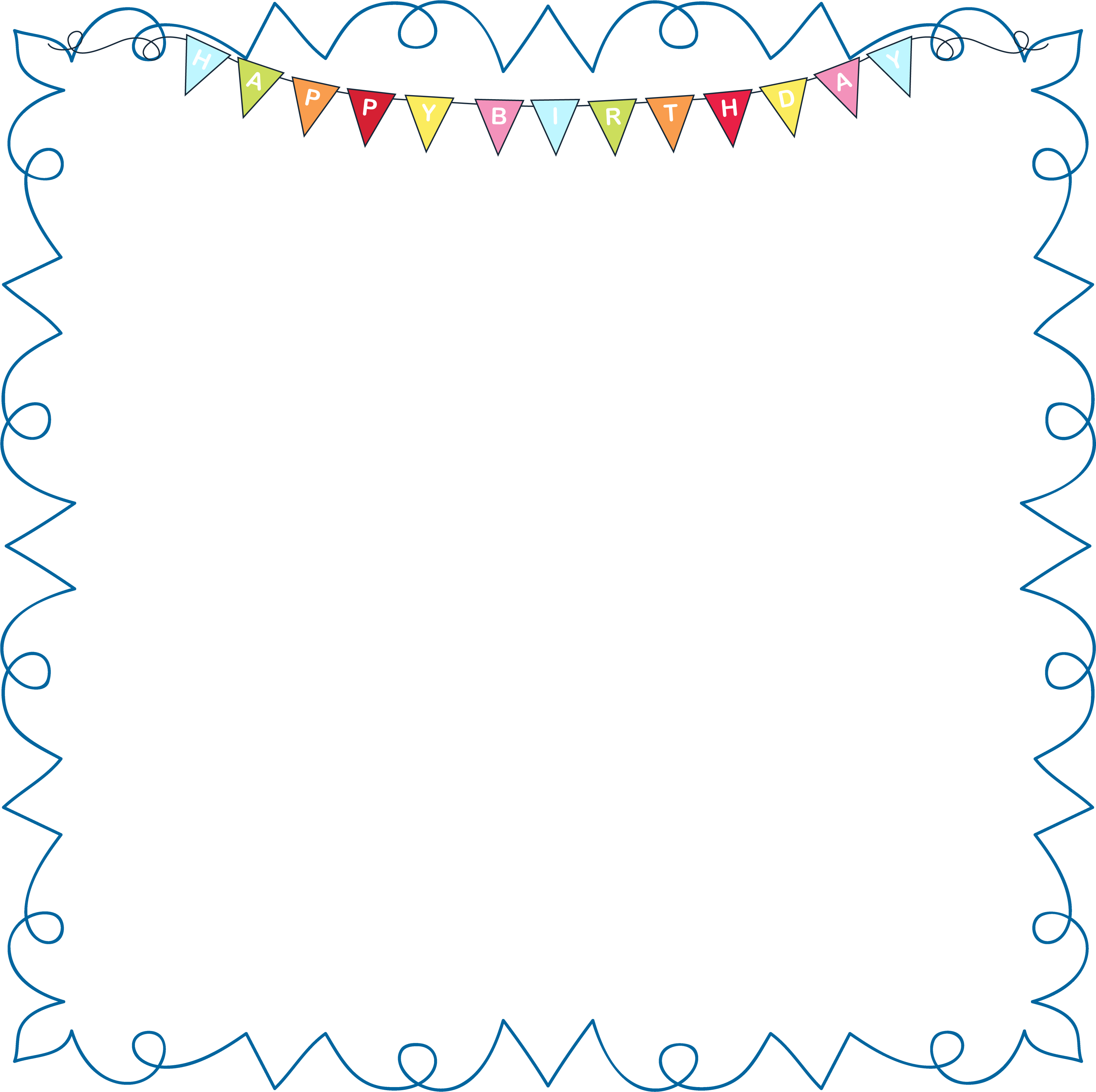 Frames Clipart Happy Birthday Ilrations Hd Images - Clipart Happy Birthday Frame - Png Download (3669x3643), Png Download