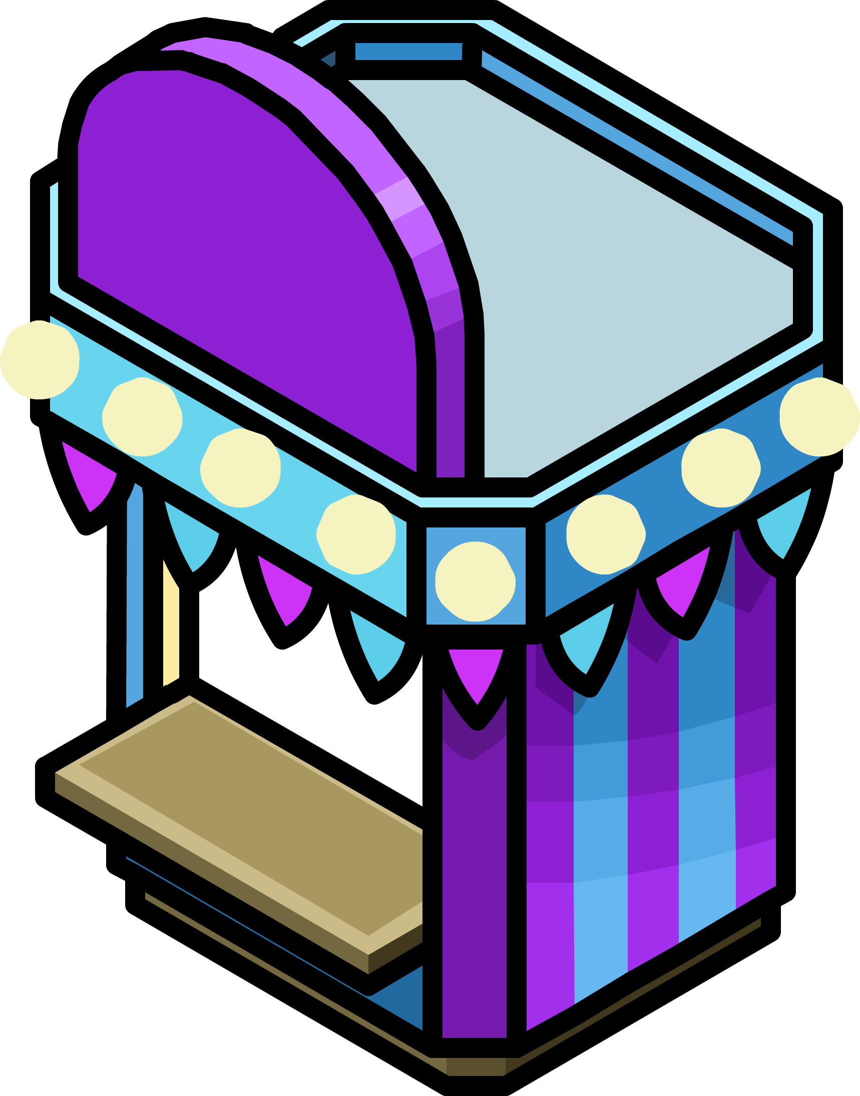 Puffle Paddle Booth - Game Booth Clip Art - Png Download (1718x2190), Png Download