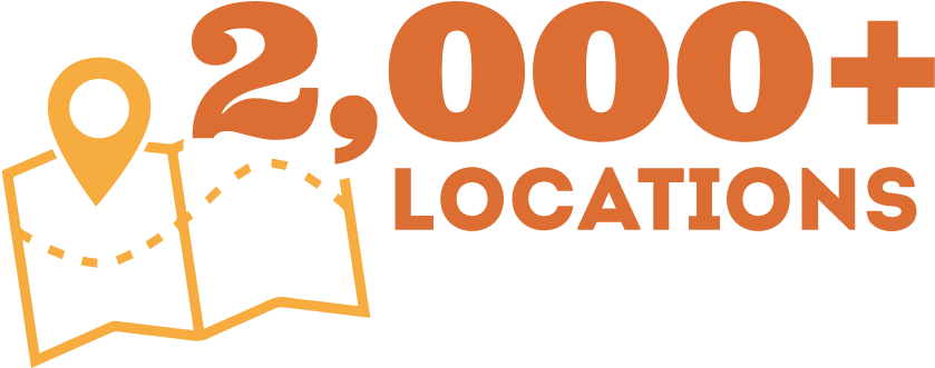 2000 Plus Locations - Graphic Design Clipart (951x465), Png Download