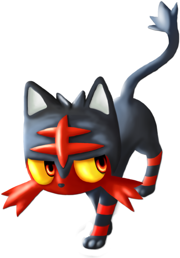I Have Realized That I Do Not Know How To Draw, But - Litten Pokemon Go Clipart (573x822), Png Download