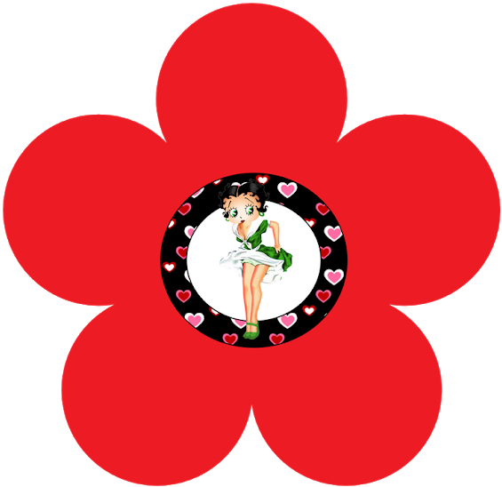 Free Betty Boop Printables - Clip Art Color Flower - Png Download (620x615), Png Download