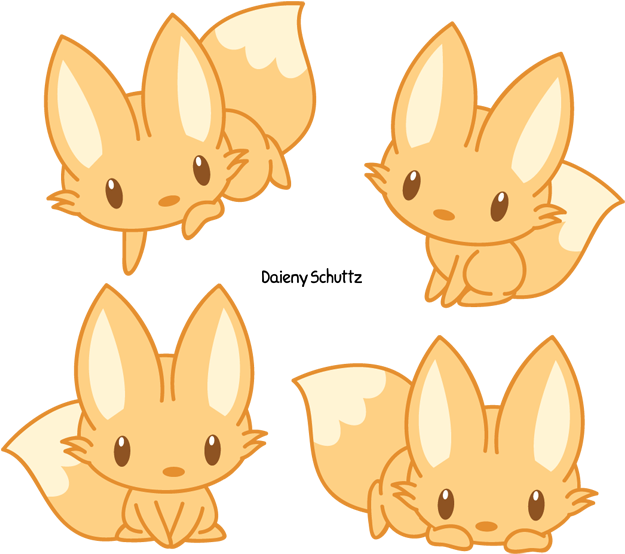 Cute Fox By Daieny - Cute Fox Character Clipart (625x554), Png Download