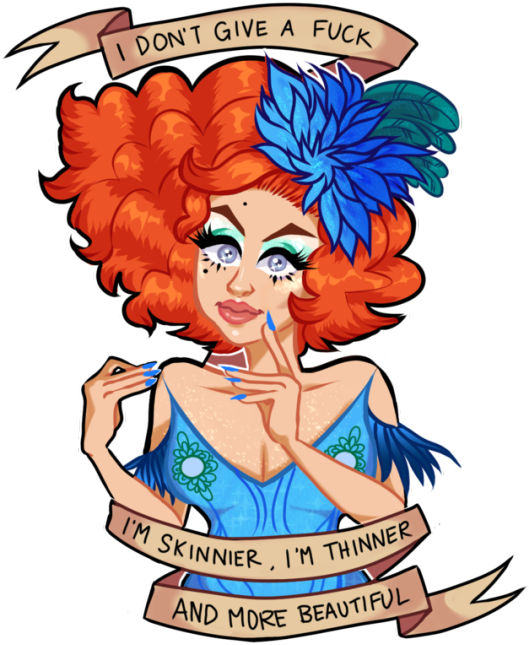 Aja Club Kids, Drag Queens, Rupaul - Cartoon Clipart (540x670), Png Download