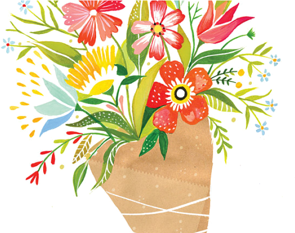 Bouquet Clipart Wild Flower - Flower Bouquet Watercolor Png Transparent Png (640x480), Png Download