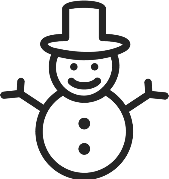 Snowman Rubber Stamp - Snowman Symbol Clipart (600x600), Png Download