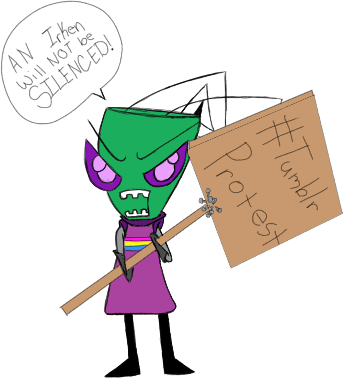 Tumblr Protest - Cartoon Clipart (875x1024), Png Download