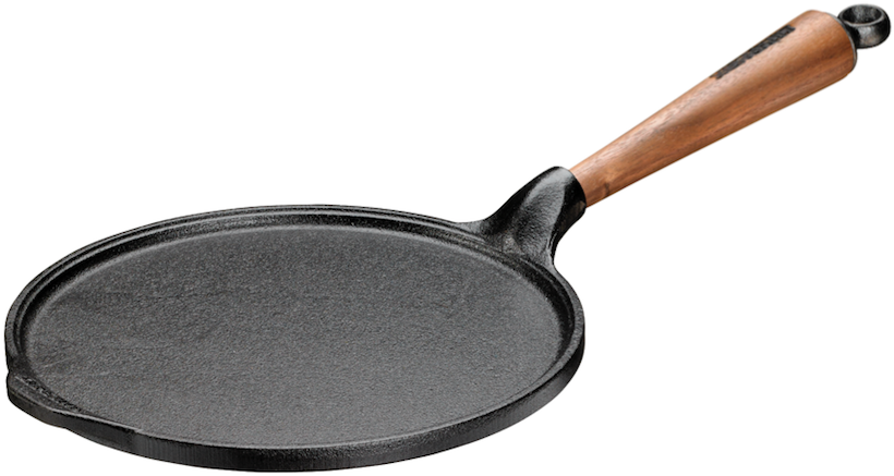 Cast Iron Pancake Pan Walnut Handle - Crepiere Skeppshult Clipart (841x719), Png Download