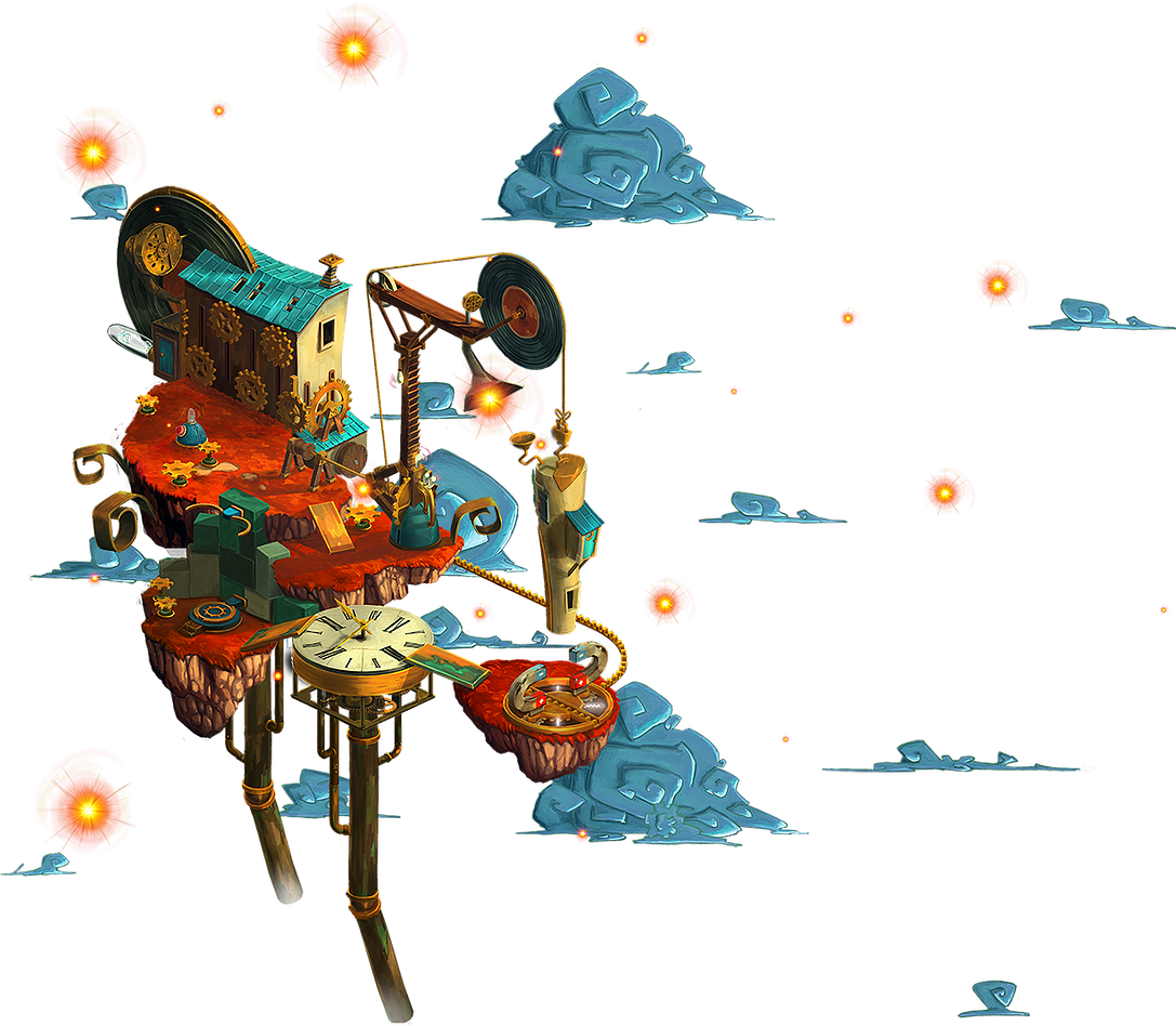 Clockwork Town Isle - Illustration Clipart (1087x948), Png Download