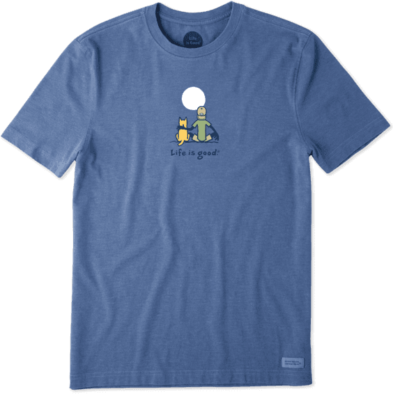 Men's Jake And Rocket Moon Vintage Crusher Tee - Life Is Good Gone Clubbin Clipart (570x570), Png Download