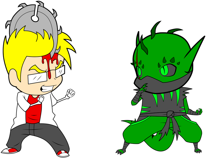 Adam Vs Gecko By Thegeckoninja - Cartoon Clipart (1024x732), Png Download