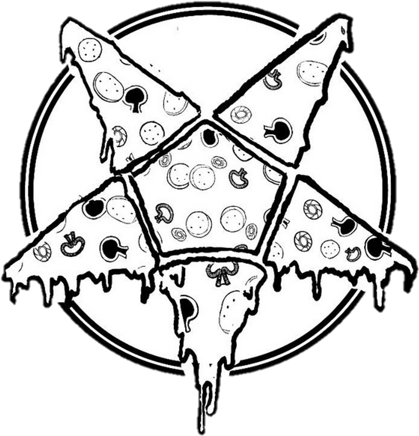 Pizza Sticker - Line Art Clipart (1024x930), Png Download