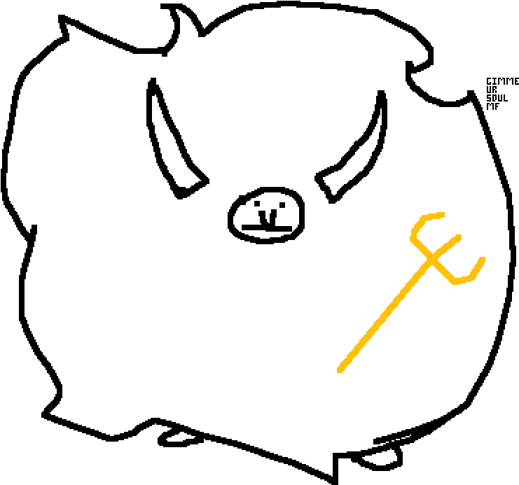 A More Fluffy Satan - Sketch Clipart (1000x1000), Png Download