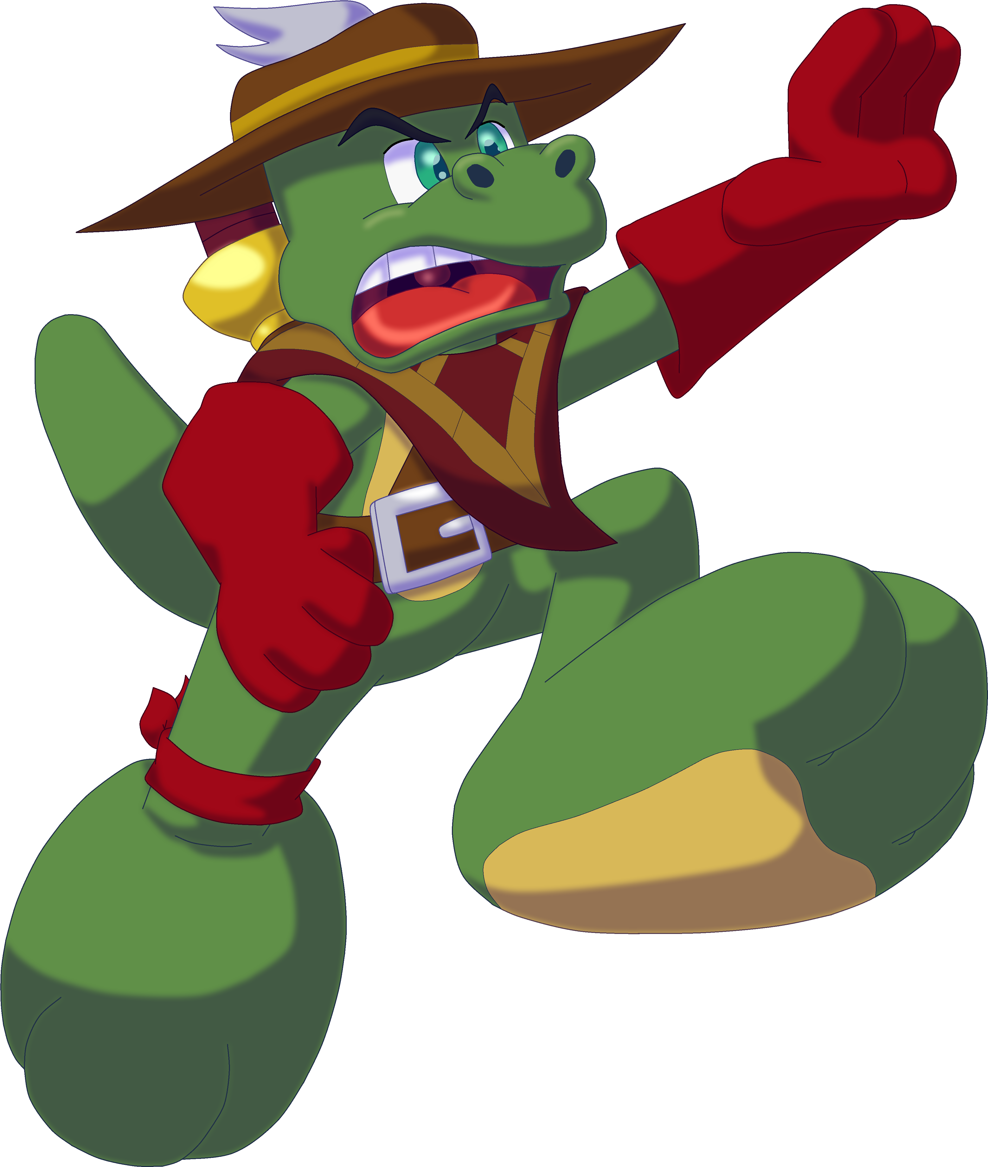 Crusader Gator - Jump - Cartoon Clipart (4027x4800), Png Download